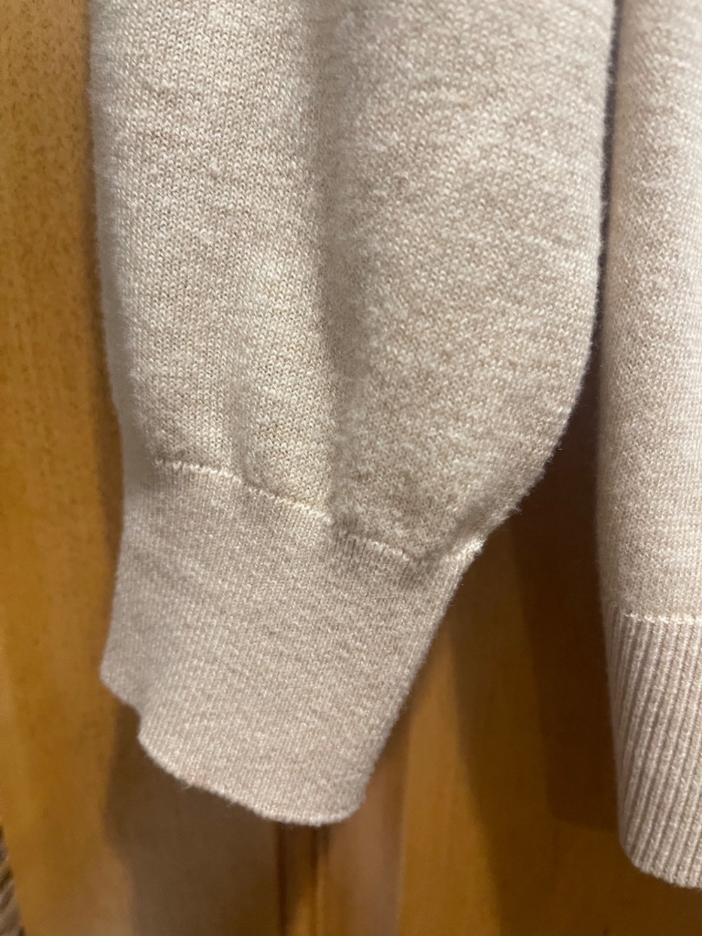 Quince Lightweight Cotton Cashmere Cardigan Button V-Neck Heather Oatmeal L - Picture 4 of 8